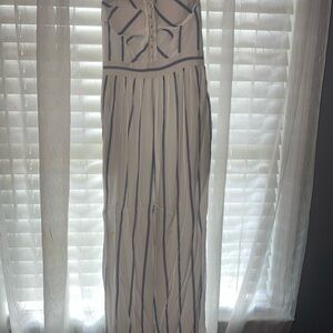 American Eagle Outfitters White and Blue Jump Suit